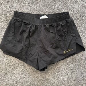 Ouber Mens Running Shorts Black Perforated Athletic Gym Training Size S